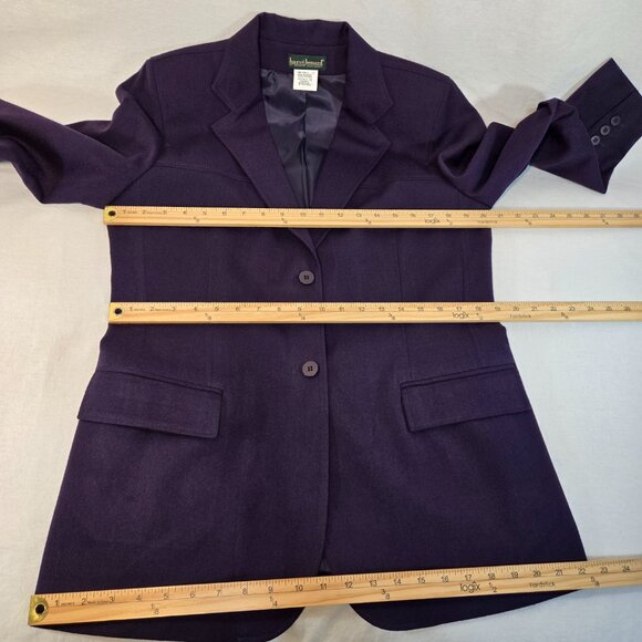 Vintage HARVE BENARD Old Money Preppy Purple Wool Blazer Jacket Size 10 LIKE NEW - Picture 15 of 16